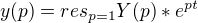 $y(p)=res_{p=1}Y(p)*e^{pt}$