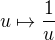 $u \mapsto \frac{1}{u}$