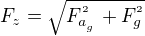 $F_{z}=\sqrt{F_{a_{_{g}}}^{^{2}}+F_{g}^{^{2}}}$