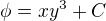 $\phi=xy^3+C$