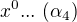 $ x^0 ...\ (\alpha_4)$