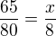 kopírovat do textarea $\frac{65}{80}=\frac x8$