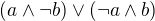 kopírovat do textarea $(a\wedge ¬b)\vee (¬a\wedge b)$