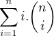$\sum_{i=1}^{n}{i.{{n} \choose {i}}}$