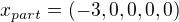 $x_{part}=(-3,0,0,0,0)$
