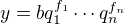 kopírovat do textarea $y = b q_1^{f_1} \cdots q_n^{f_n}$