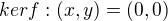 $ker f: (x,y) = (0,0)$