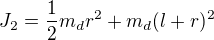 kopírovat do textarea $J_2=\frac12m_dr^2+m_d(l+r)^2$