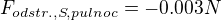 $F_{odstr.,S,pulnoc}=-0.003 N$