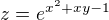 $z=e^{x^{2}+xy-1}$
