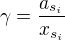 $\gamma =\frac{a_{s_{i}}}{x_{s_{i}}}$