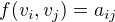 $f(v_i,v_j)=a_{ij}$