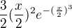 $\frac{3}{2}(\frac{x}{2})^2e^{-(\frac{x}{2})^3}$