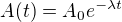 kopírovat do textarea $A(t)=A_{0}e^{-\lambda t}$