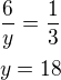 kopírovat do textarea $\frac{6}{y}=\frac{1}{3}\nly=18$