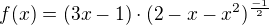 $f(x)=(3x-1)\cdot (2-x-x^{2})^{\frac{-1}{2}}$