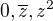 $0,\overline{z},z^2$