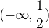 $(-\infty,\frac12)$