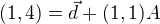 $(1,4)=\vec d+(1,1)A$