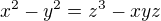 $x^2-y^2=z^3-xyz$