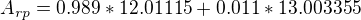 $A_{rp}=0.989*12.01115+0.011*13.003355$