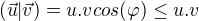 $ (\vec u |\vec v)=u.v cos(\varphi) \leq u.v$