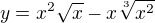 $y=x^2\sqrt{x}-x\sqrt[3]{x^2 }$