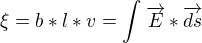 $\xi =b*l*v=\int_{}^{}\overrightarrow{E}*\overrightarrow{ds}$