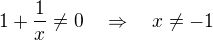 kopírovat do textarea $1+\frac{1}{x}\ne0\quad\Rightarrow\quad x\ne-1$
