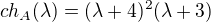 $ ch_{A}(\lambda)=(\lambda+4)^{2}(\lambda+3) $