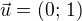 $\vec{u}=(0;\,1)$