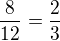 kopírovat do textarea $\frac{8}{12}=\frac{2}{3}$