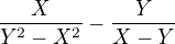 kopírovat do textarea $\frac{X}{Y^{2}-X^{2}}-\frac{Y}{X-Y}$