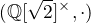 $(\mathbb{Q}[\sqrt{2}]^{\times},\cdot)$
