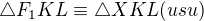 $\triangle F_1KL\equiv \triangle XKL(usu)$