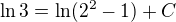 $\ln 3=\ln(2^2-1)+C$