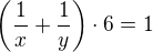 kopírovat do textarea $\(\frac{1}{x}+\frac{1}{y}\)\cdot 6=1$
