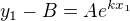 $y_1-B=Ae^{kx_1}$
