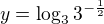 $y=\log_3{3^{-\frac 12}}$