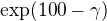$\exp(100-\gamma)$