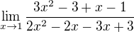 $\lim_{x\to1}\frac{3x^{2}-3+x-1}{2x^{2}-2x-3x+3}$