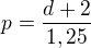 kopírovat do textarea $p=\frac{d+2}{1,25}$
