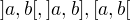 $ ]a,b[,]a,b ],[a,b[$