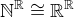 $\mathbb N^{\mathbb R}\cong \mathbb R^{\mathbb R}$