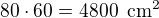 kopírovat do textarea $80\cdot 60=4800\enspace \text{cm}^2$