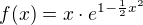 $f(x)=x\cdot e^{1-\frac{1}{2}x^2}$