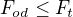 $F_{od}\le F_{t}$