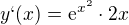 kopírovat do textarea $y`(x) = \mathrm{e}^{x^2}\cdot 2x$
