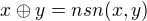 $x \oplus y = nsn(x,y)$