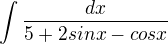 $\int_{}^{}\frac{dx}{5+2sinx-cosx}$